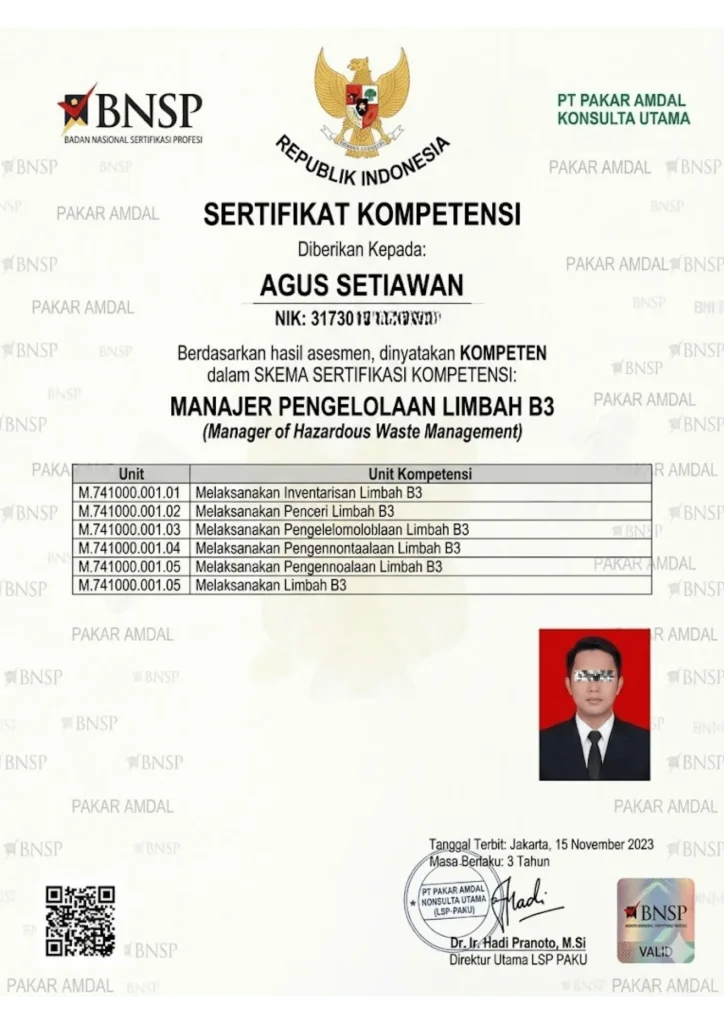 sertifikasi limbah b3